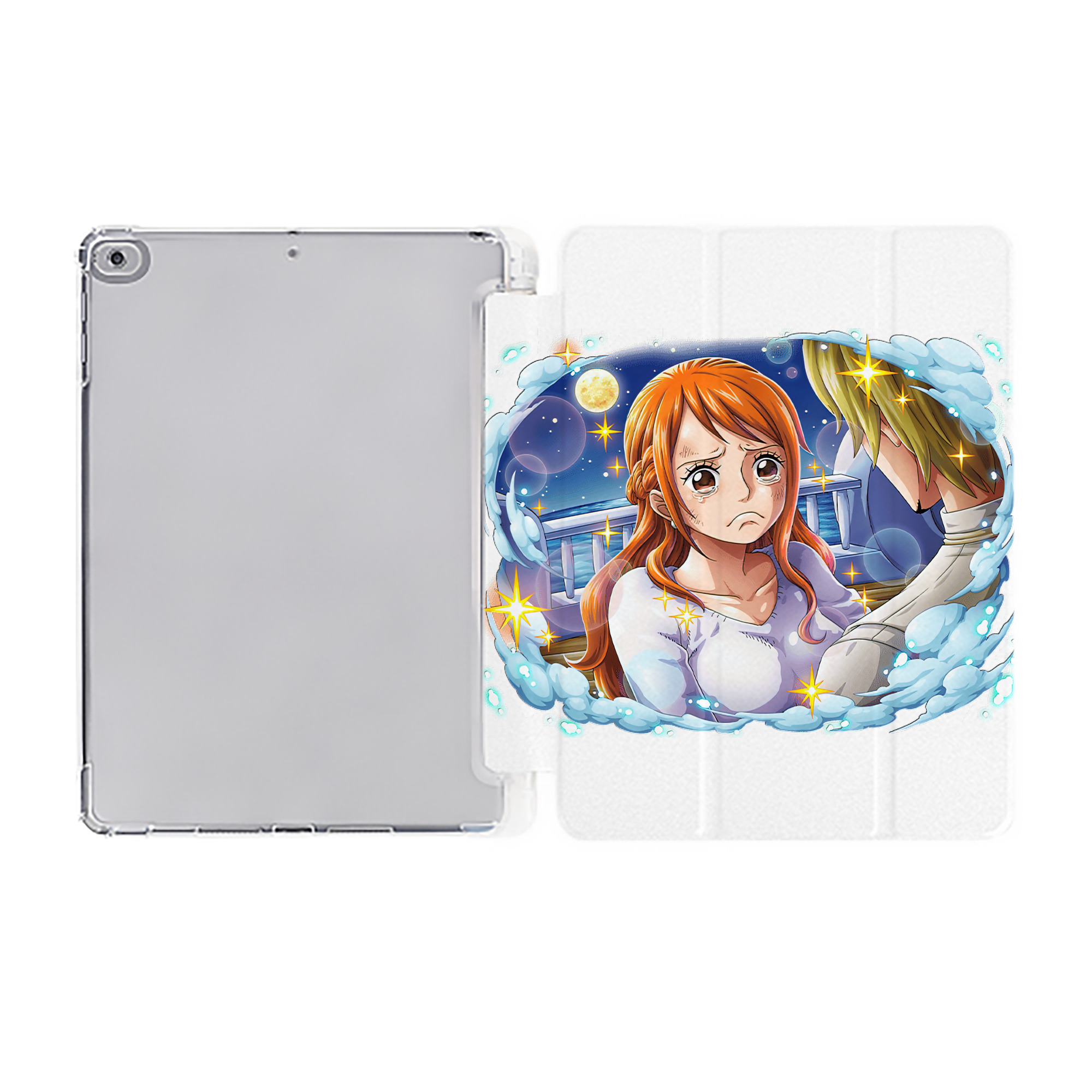 （画像用） ワンピース ナミ ONE PIECE Nami IPad ケース ペン収納付き 三つ折りスタンド PUレザー×シリコン 対応機種9.5/10.5/10.9インチ